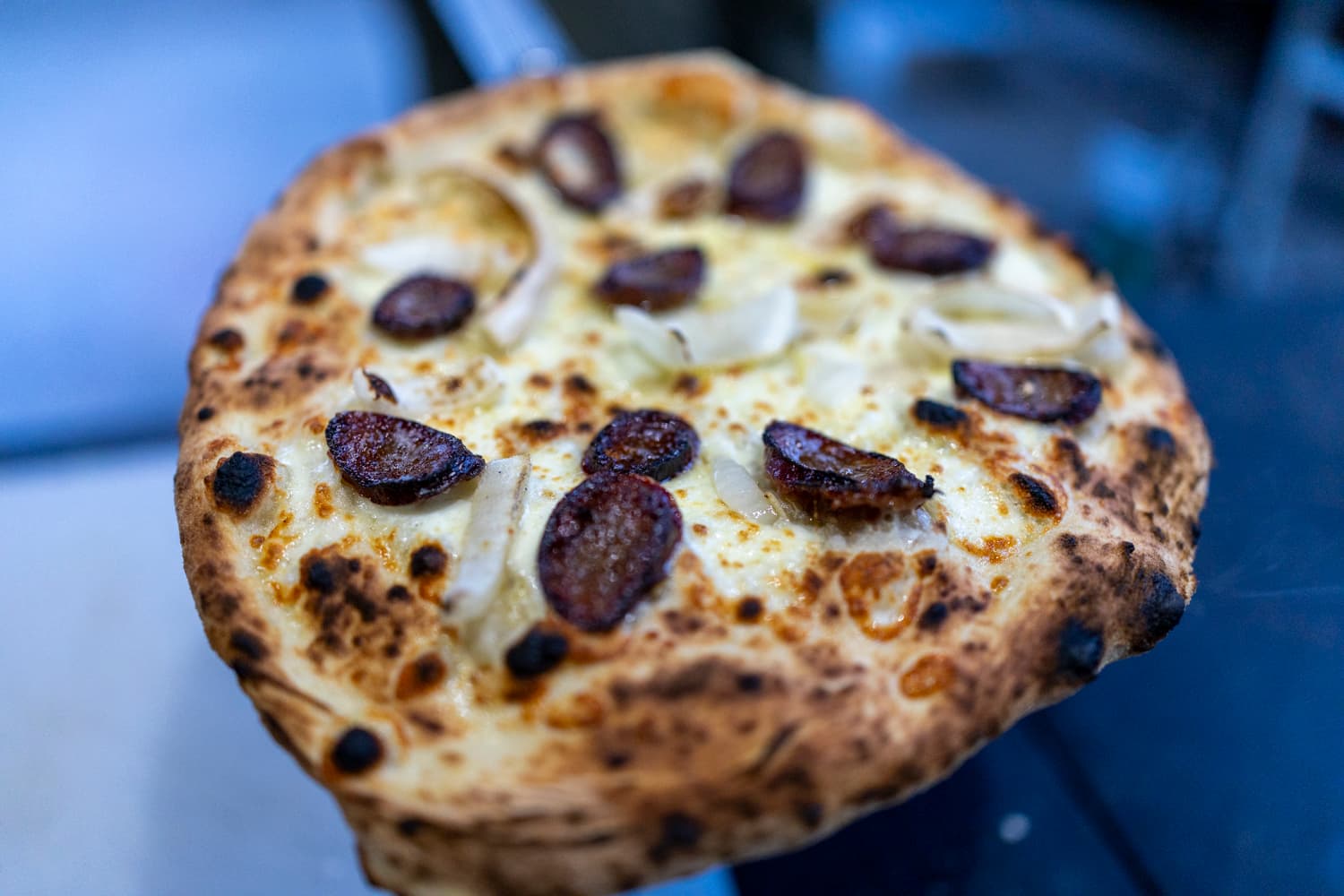 Neapolitan pizza with perfect leopard spots