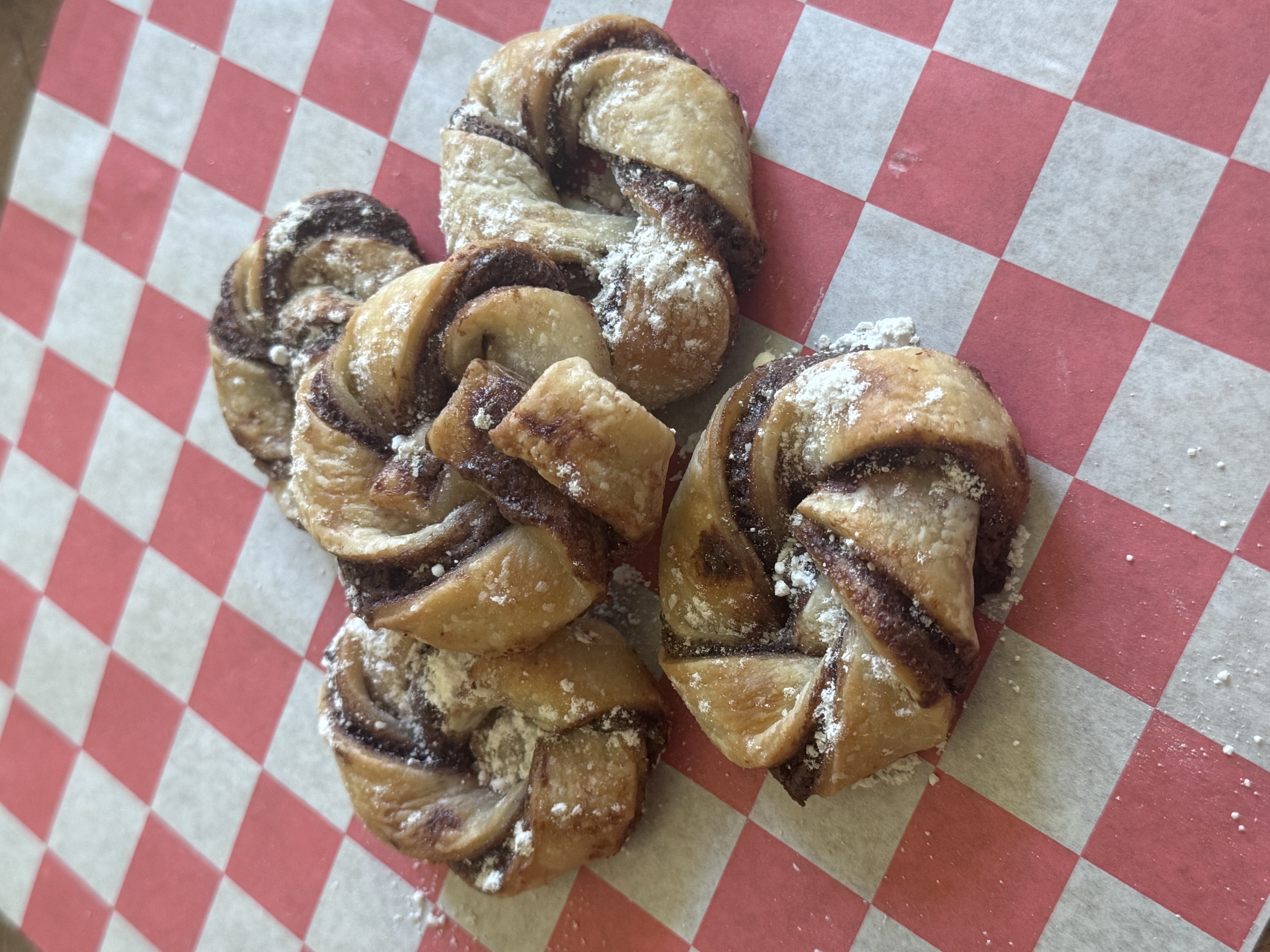 Chocolate hazelnut twisted pastries